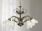 Metalen hanglamp met decoratief blad 