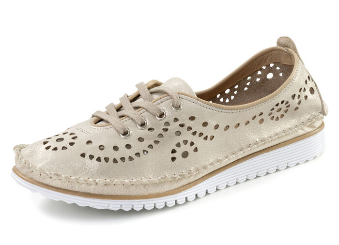 Andrea Conti, zomerse veterschoenen voor dames, breedte G, met uitneembaar voetbed MATTGOLD