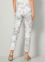 Broek met trendy bladerenprint 