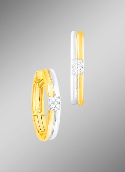 Tijdloze oorringen in bicolor met diamanten 