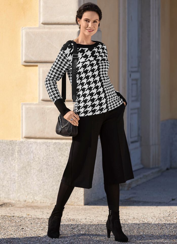 Chique culottes in pull-on stijl ZWART