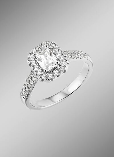 Elegante damesring met synthetische zirkonia 