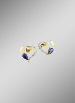 Hart oorbellen met echte saffier