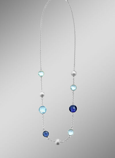 Tijdloze schoonheid: erwtenketting set met beh. kwarts 