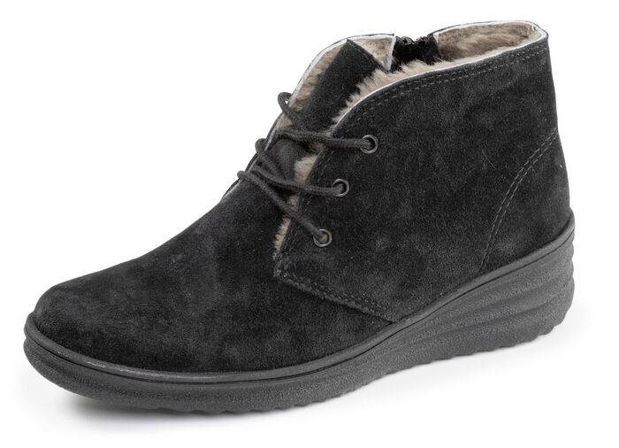 ELENA EDEN, gevoerde dameslaarzen, winterschoenen, met lamsvacht SCHWARZ