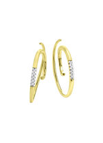 Modern ontwerp: Oorhaken met 10 diamanten 