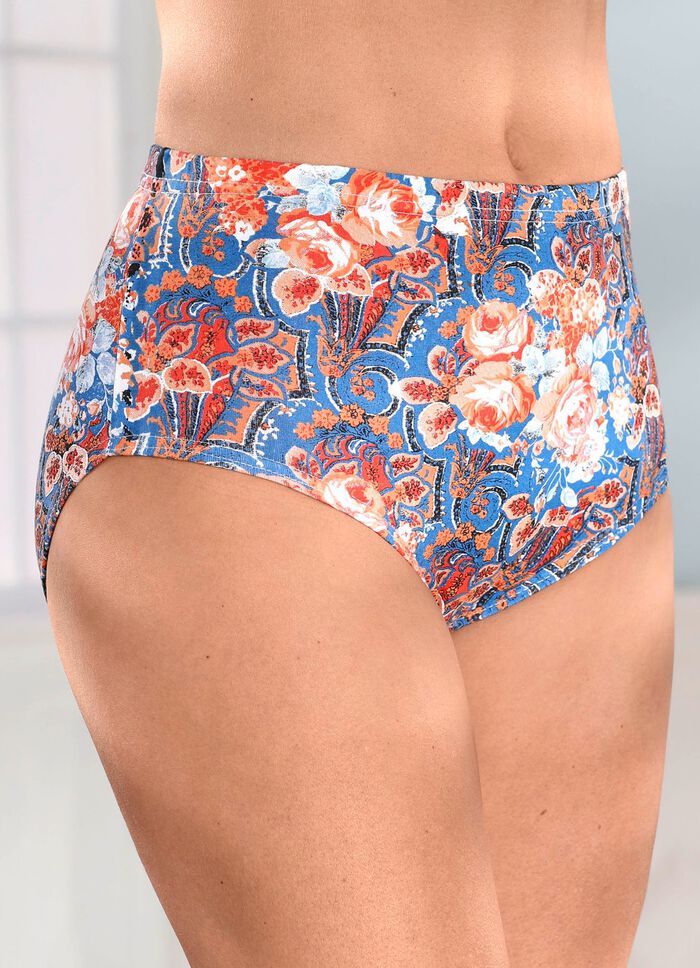 Verpakking van vijf slips met kleurrijk printdesign 