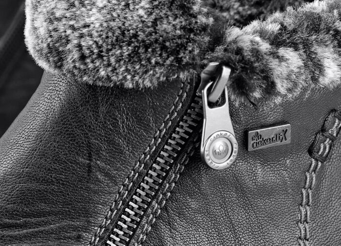 Rieker, gevoerde dameslaarzen, winterschoenen, met rits ZWART