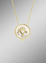 Levensboom ketting met parelmoer inleg 