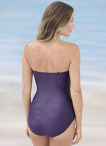 Bandeauvormig badpak met half korset VIOLET