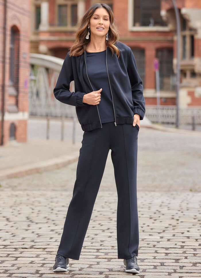 Broek met gestikte bies 