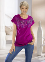 Shirt met uitgebreide strass-versiering in 2 kleuren BES