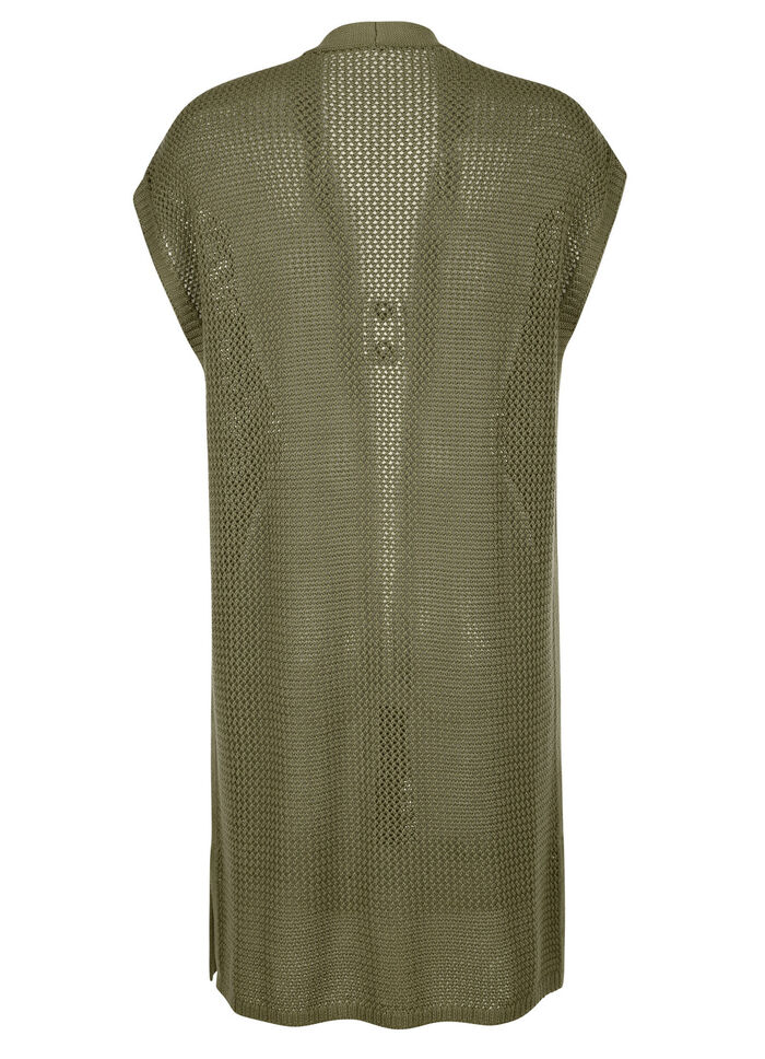 Gebreid vest in lange vorm 