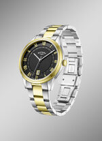 Roterend quartz herenhorloge in bicolor 