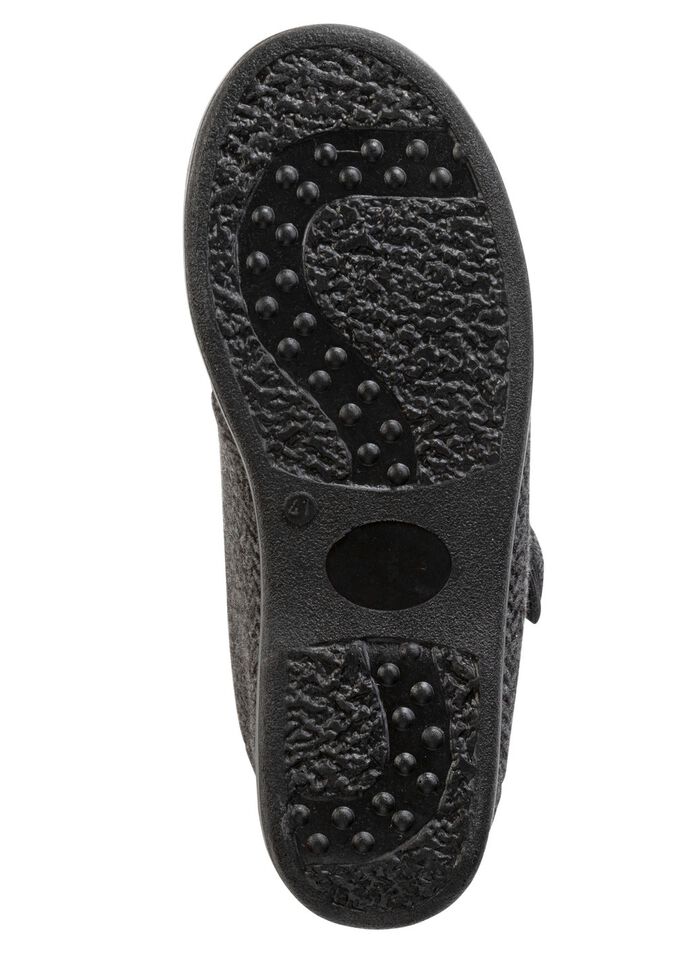 Enkellaarsjes van textiel met een subtiel visgraatpatroon 