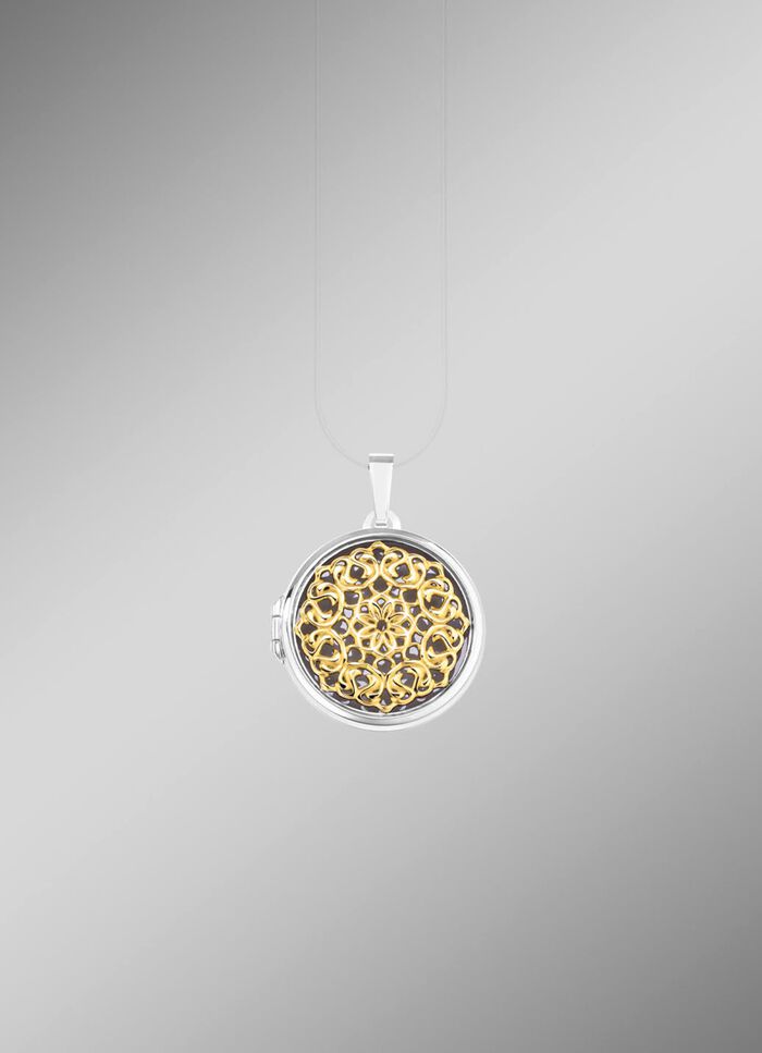 Filigraan medaillon om te openen in tweekleurig 