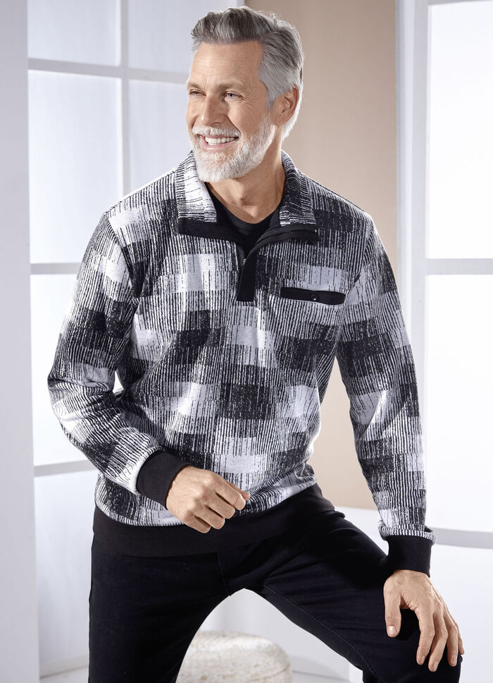 Schipperstrui met borstzakje met knoop 