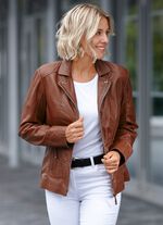 Kort leren jack van &ldquo;Cabrini&rdquo; 