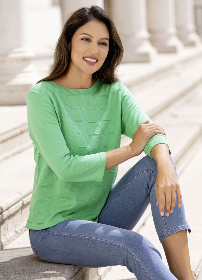 Trui met grafische structuur GROEN