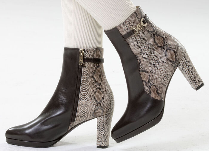 Peter Kaiser, trendy dames enkellaarsjes, met rits TAUPE-MOKKA