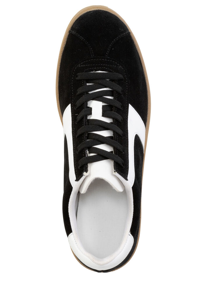 Sneakers van suèdeleer met nappagarnituur en gevoerde schachtrand SCHWARZ