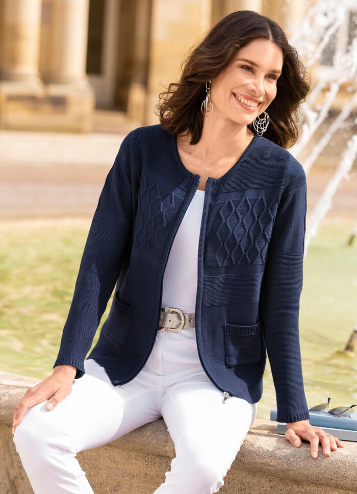 Cardigan in een mix van structuurpatronen 