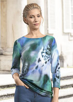 Shirt met platte halslijn 