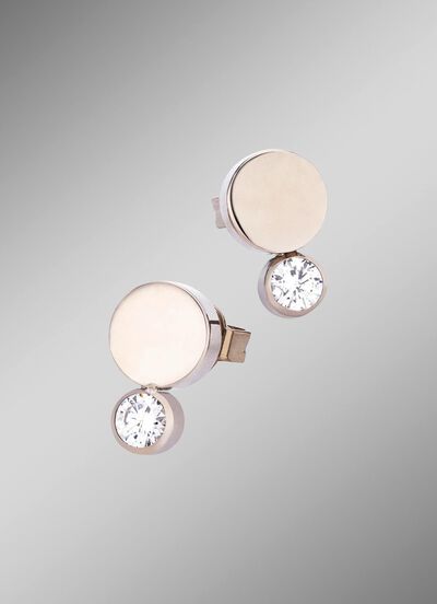 Titanium oorknopjes met synthetische zirkonia 