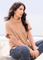 Pullunder in parelmoer met kabelpatroon 