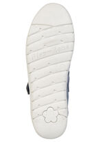 ELENA EDEN, zomerse damespantoffels, breedte H, met uitneembaar voetbed BLAU-ECRU