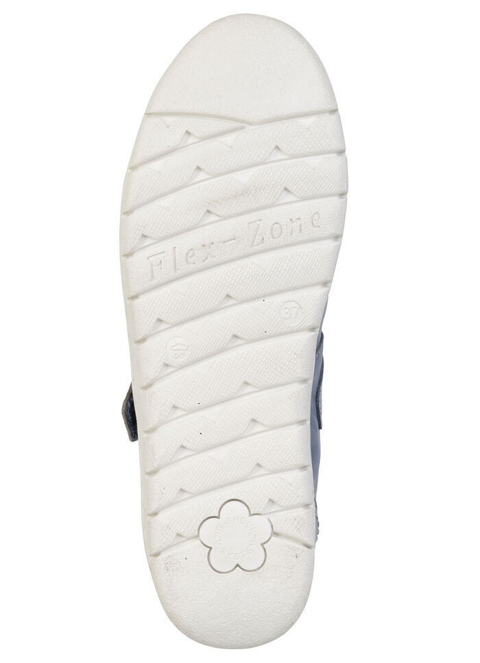 ELENA EDEN, zomerse damespantoffels, breedte H, met uitneembaar voetbed BLAU-ECRU