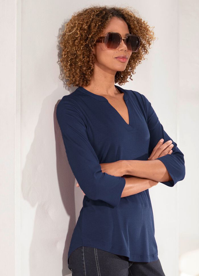 Blousetuniek met opstaande kraag MARINE