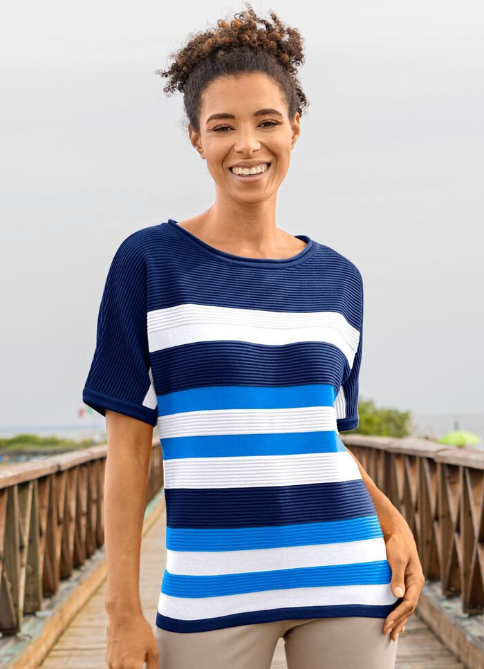 Trui met strepenmotief 