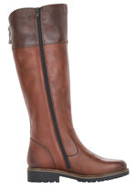 Remonte, gevoerde dameslaarzen, winterschoenen, breedte G, met rits KASTANJEBOLEET-MOKKA