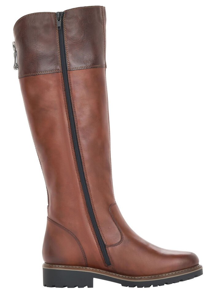 Remonte, gevoerde dameslaarzen, winterschoenen, breedte G, met rits KASTANJEBOLEET-MOKKA