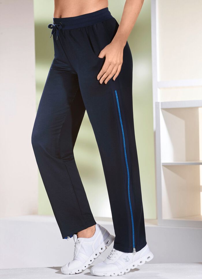 Casual broek met rits MARINEBLAUW