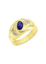 Damesring met echte lapis lazuli 