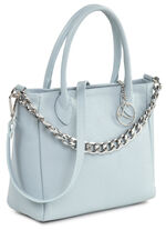 Laurina tas van generfd nappaleder met decoratieve ketting HELLBLAU
