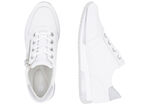 Remonte sneakers met veters en glinsterende zilveren contrastrand WIT