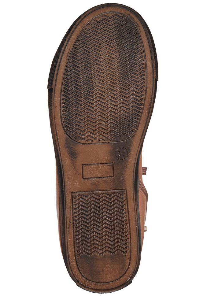 Andrea Conti, klassieke dames enkellaarsjes, winterschoenen, met uitneembaar voetbed COGNAC