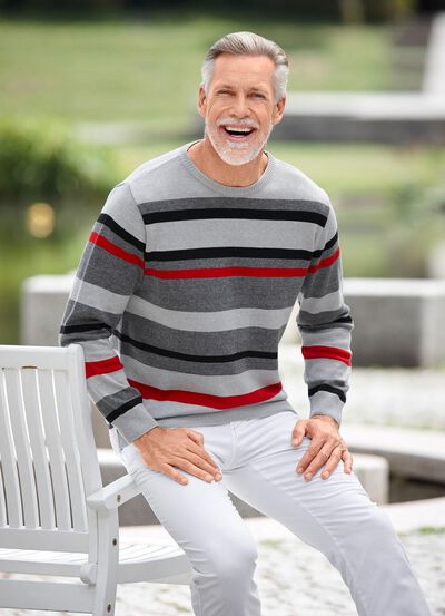 Modieuze ronde hals trui in 2 kleuren 