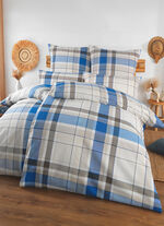 Seersucker beddengoedset van Florella BLAU-GRAU
