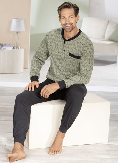 Comte pyjama met knoopsluiting en manchetten 