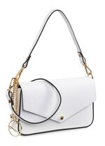 Laurina mini-tasje van generfd kalfsnappaleer WIT