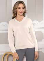 Pima trui in fijn breisel ECRU