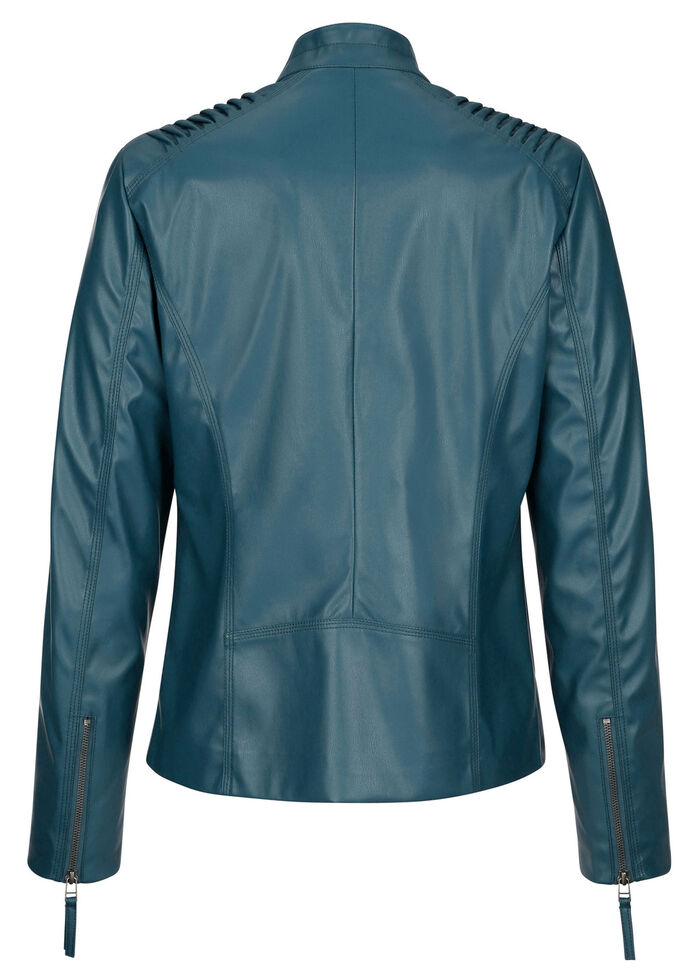 Kunstleren blazer met bies 