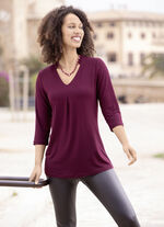 Shirt tuniek met V-hals BORDEAUX