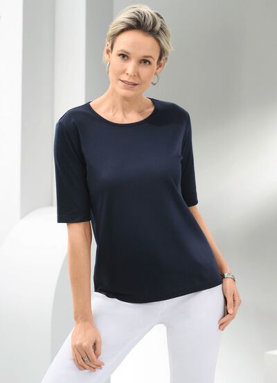 Shirt met ronde hals in 10 kleuren 