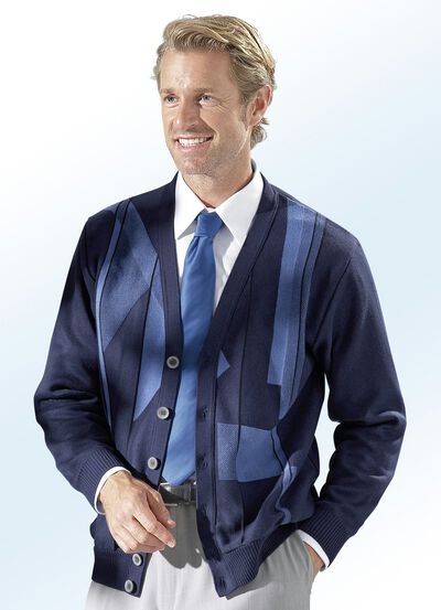 Cardigan met jacquardmotief op de voorkant 