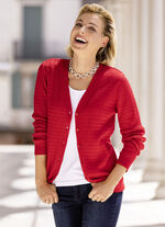 Vest met kabelpatroon ROOD